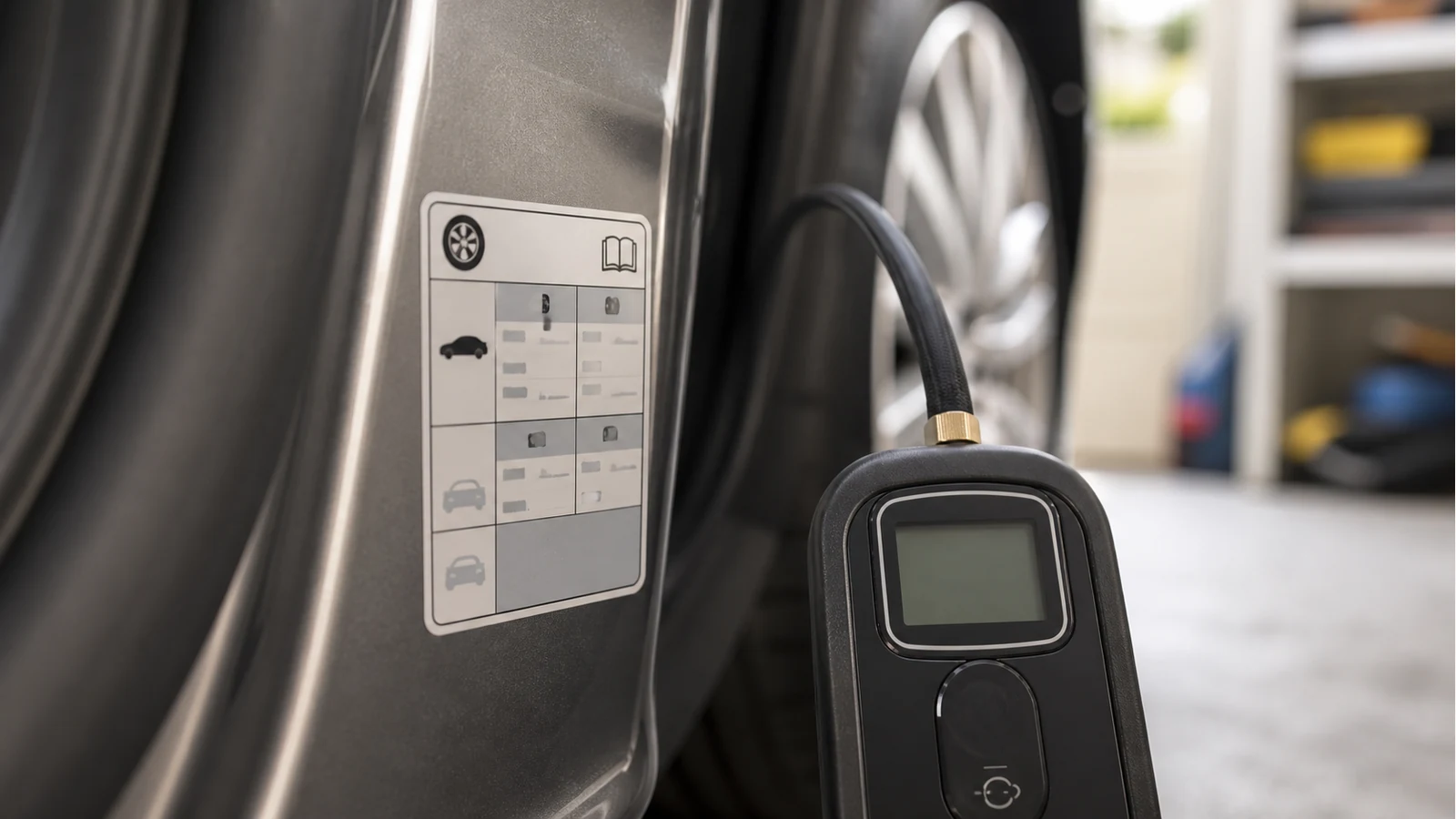 Converting UK car tyre pressure between PSI and bar using a digital gauge