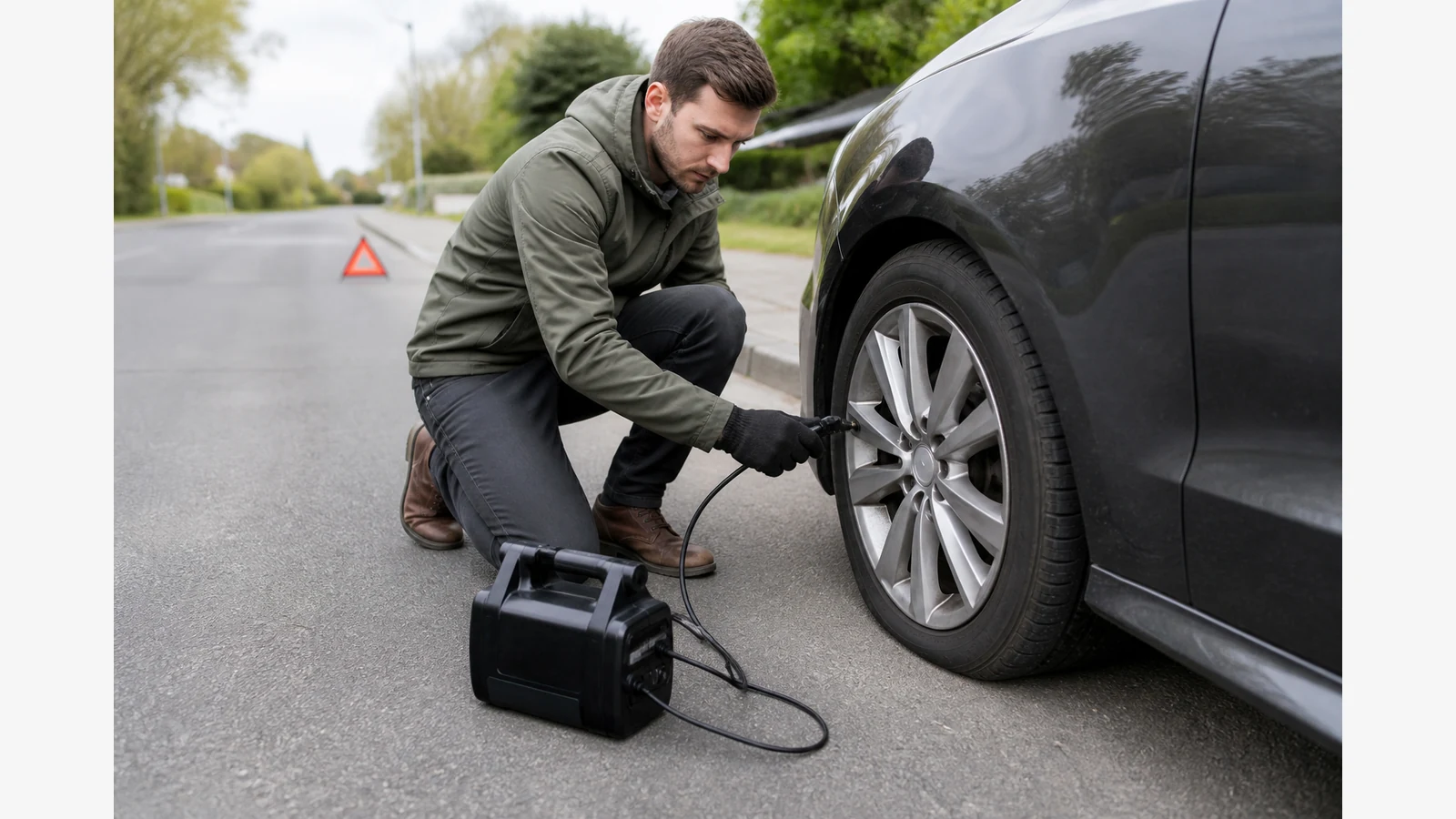 Slow Puncture Top Up Before Garage UK